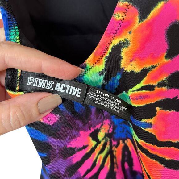 Victoria Secret PINK Neon Tie Dye Scoop Neck One Piece Swimsuit Size Small - Picture 5 of 5